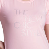 Astron – Half Sleeves Cotton Pink Color T-Shirt For Women